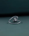 1.12 CTW Emerald Cut Lab-Grown Diamond Curved Bypass Ring
