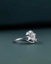 1.12 CTW Emerald Cut Lab-Grown Diamond Curved Bypass Ring
