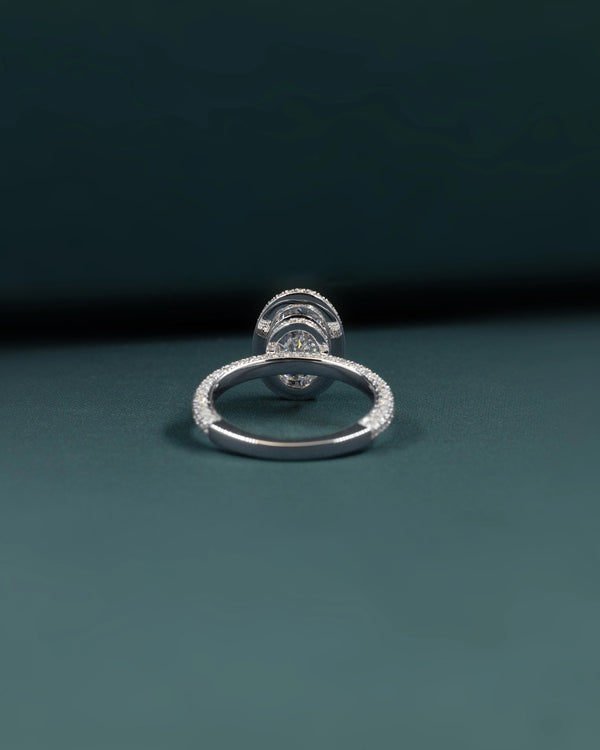 3.02 CT Oval Halo CVD Lab-Grown Diamond Engagement