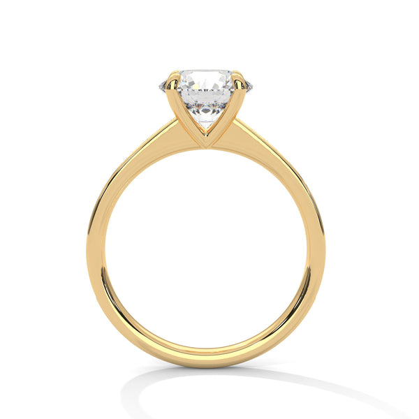 2.21 CT Total Round Lab-Grown Diamond Solitaire Ring with Pave Band