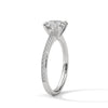 2.21 CT Total Round Lab-Grown Diamond Solitaire Ring with Pave Band