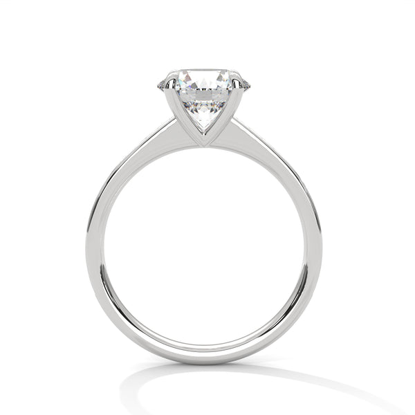 2.21 CT Total Round Lab-Grown Diamond Solitaire Ring with Pave Band