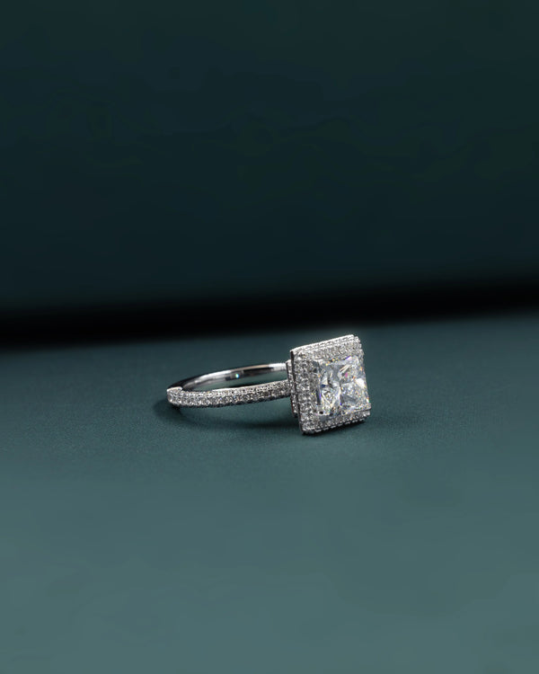 3.08 CTW Princess Cut Halo Lab-Grown Diamond Engagement Ring