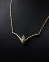 0.51 CTW Marquise Cut Lab-Grown Diamond V-Shape Necklace in Gold