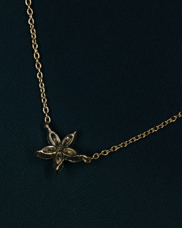 0.50 CTW Floral Marquise Lab-Grown Diamond Pendant Necklace