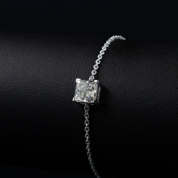 6.55 CTW Emerald Cut Lab-Grown Diamond Solitaire Bracelet