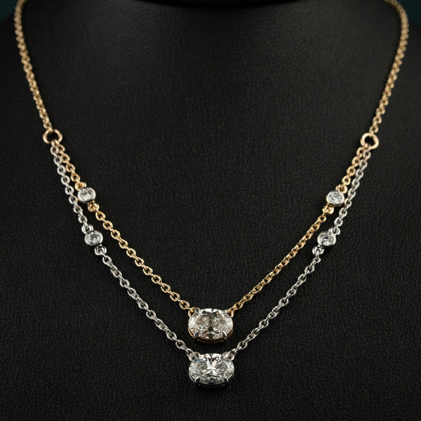 2.27 CTW Cushion Cut Lab-Grown Diamond Layered Necklace