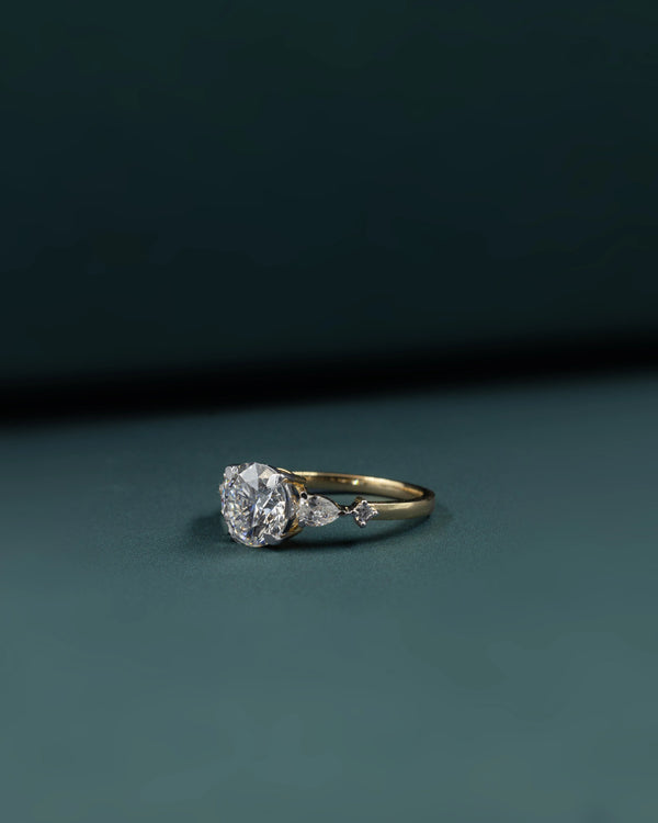 2.54 CTW Pear & Emerald Cut CVD Lab-Grown Diamond Three Stone Engagement Ring