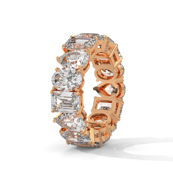 11.25 CT Multi-Shape Lab-Grown Diamond Eternity Band Ring