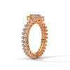 2.97 CT Emerald & Round Lab-Grown Diamond Designer Eternity Ring