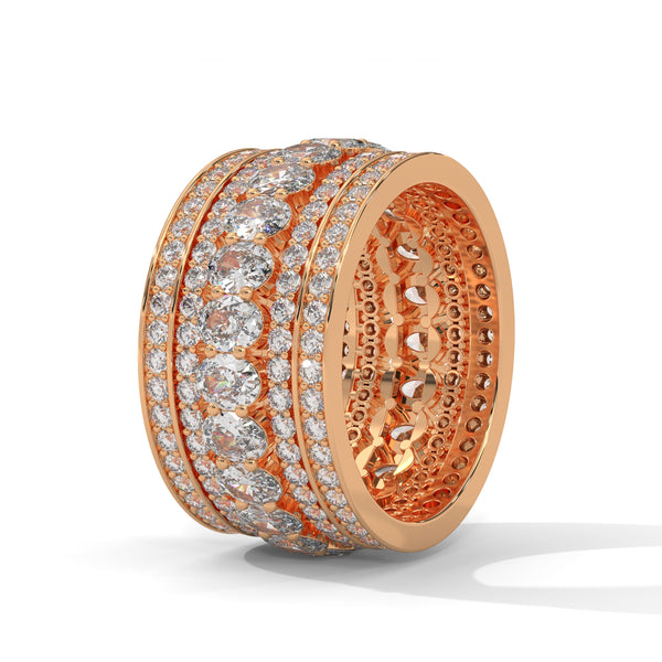 5.56 CT Round & Oval Lab-Grown Diamond Multi-Row Eternity Band Ring