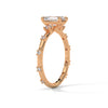 1.25 CT Emerald Cut Lab-Grown Diamond Ring with Round Side Accents