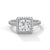 2.57 CT Princess Cut Lab-Grown Diamond Halo Ring with Pavé Band