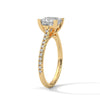 2.22 CT Princess Cut Lab-Grown Diamond Solitaire Ring with Pavé Band