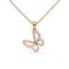 0.26 CTW Floral Butterfly Design Lab-Grown Diamond Pendant in Gold