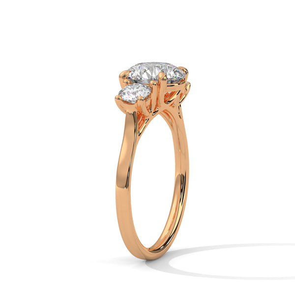 2.50 CT Total Round Lab-Grown Diamond Three Stone Ring