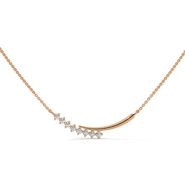 0.20 CT Curved Bar Lab-Grown Diamond Pendant Necklace in Gold