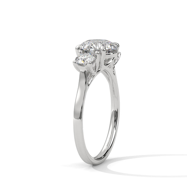 2.50 CT Total Round Lab-Grown Diamond Three Stone Ring