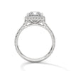 2.57 CT Princess Cut Lab-Grown Diamond Halo Ring with Pavé Band