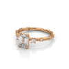 1.25 CT Emerald Cut Lab-Grown Diamond Ring with Round Side Accents