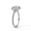 2.57 CT Princess Cut Lab-Grown Diamond Halo Ring with Pavé Band