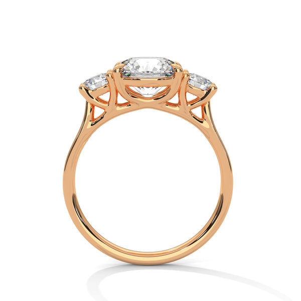 2.50 CT Total Round Lab-Grown Diamond Three Stone Ring