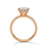 2.24 CT Round Cut Lab-Grown Diamond Solitaire Ring with Pavé Band