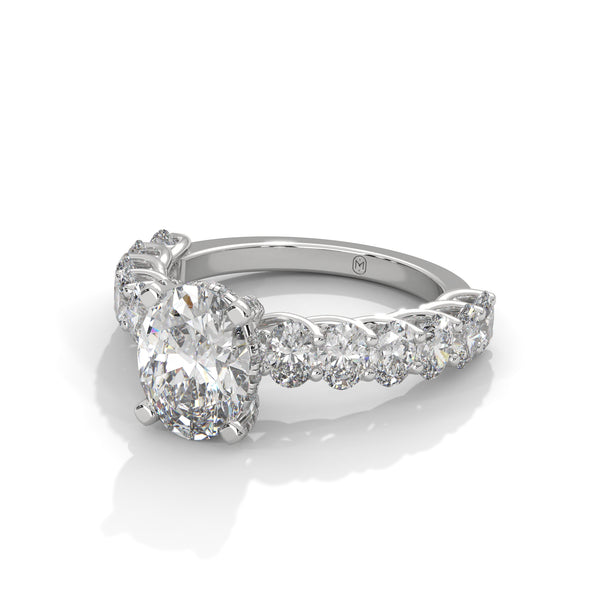 3.99 CT Oval Lab-Grown Diamond Half Eternity Solitaire Ring