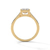 1.93 CT Emerald Cut Lab-Grown Diamond Split Shank Ring with Round Pave Accents