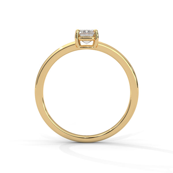 1 CT Emerald Cut Lab-Grown Diamond Minimal Split Shank Ring