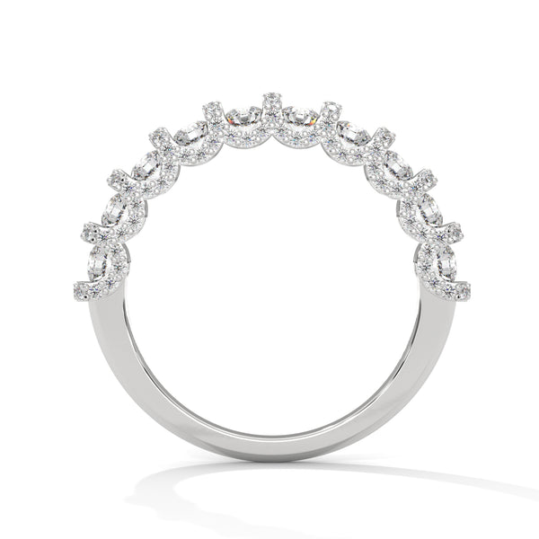 1.27 CT Round Lab-Grown Diamond Eternity Band with Halo Accents