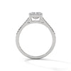 1.93 CT Emerald Cut Lab-Grown Diamond Split Shank Ring with Round Pave Accents