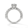 3.99 CT Oval Lab-Grown Diamond Half Eternity Solitaire Ring