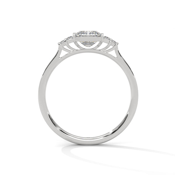 1.36 Ct Total Emerald Cut CVD Lab-Grown Diamond Three-Stone Ring