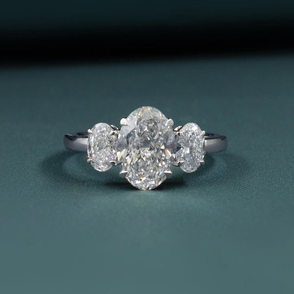 2.90 CT Oval Three-Stone Lab-Grown Diamond Engagement Ring
