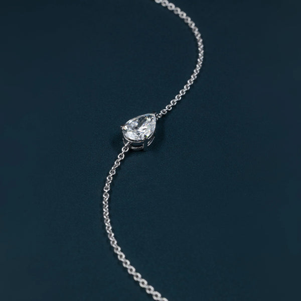 2.01 CT Pear Cut Lab-Grown Diamond Solitaire Pendant Necklace