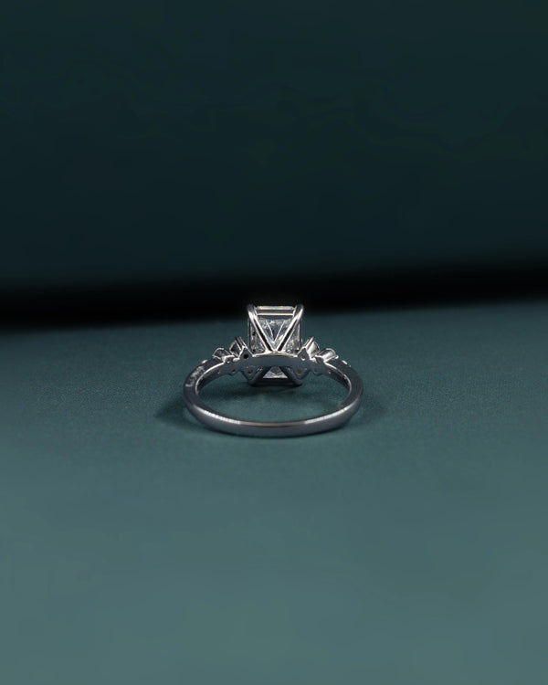 2.23 CTW Radiant Cut Floral Accent CVD Lab-Grown Diamond Engagement Ring