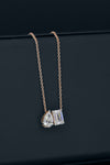 2.61 CT Pear & Emerald Cut Lab-Grown Diamond Dual Pendant in Gold