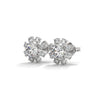 1.40 CT Round Brilliant Floral Halo CVD Lab-Grown Diamond Stud Earrings