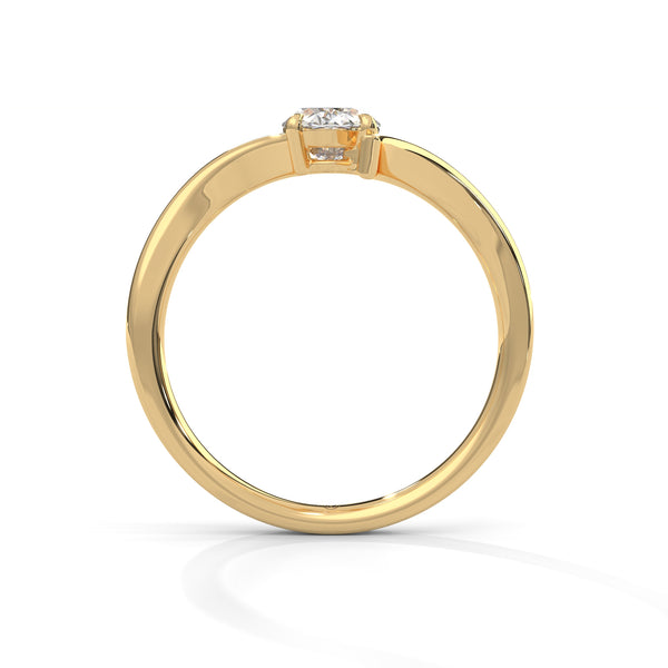 0.75 CT Oval Lab-Grown Diamond Open Curve Solitaire Ring