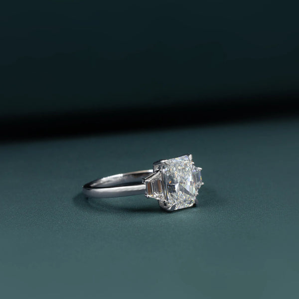 2.44 CTW Radiant Cut Three Stone Lab-Grown Diamond Ring in Gold