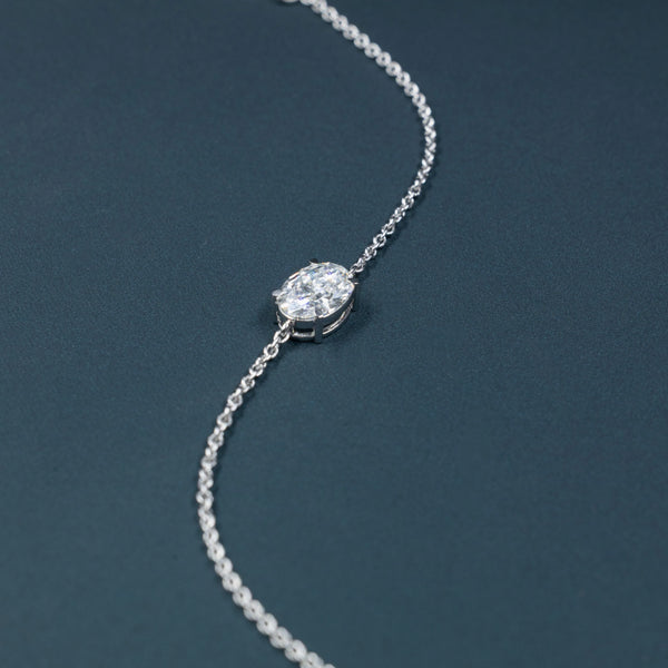 2.07 CT Oval Cut CVD Lab-Grown Diamond Solitaire Bracele