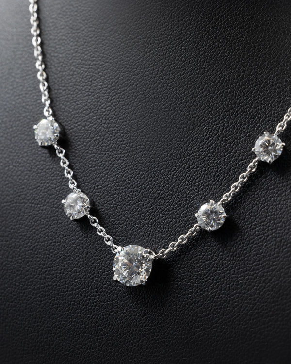 3.83 CTW Round CVD Lab-Grown Diamond Station Necklace