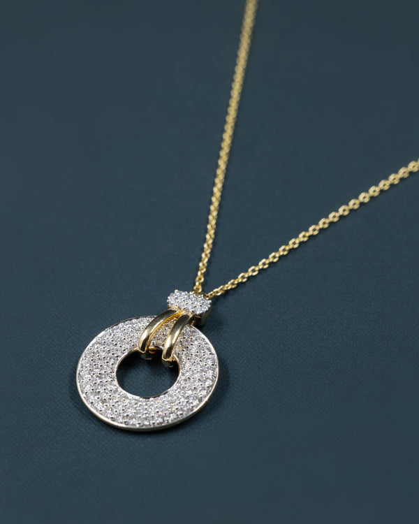 1.94 CTW Round CVD Lab-Grown Diamond Circle Pendant & Earring Set