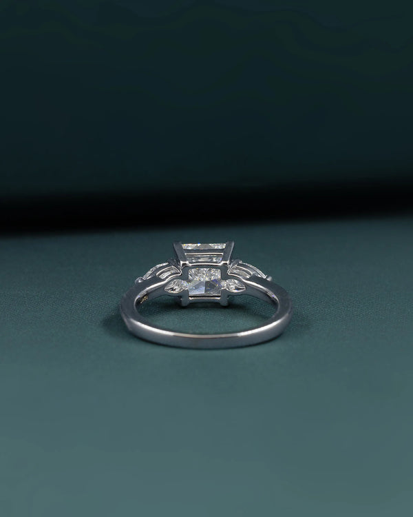 2.81 CTW Three Stone Princess & Pear Cut Lab-Grown Diamond Engagement Ring