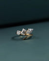 2.47 CTW Emerald & Pear Cut CVD Lab-Grown Diamond Three-Stone Bypass Ring