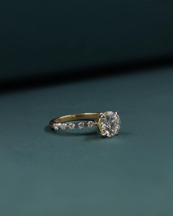 2.71 CT Oval Cut CVD Lab-Grown Diamond Pave Engagement Ring