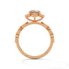 1.22 CT Round Cut Lab-Grown Diamond Floral Halo Engagement Ring with Milgrain Pavé Band