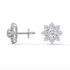 2.92 CT Round Floral Cluster CVD Lab-Grown Diamond Earrings