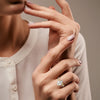 3.77 CT Pear Cut Lab-Grown Diamond Split Shank Pavé Engagement Ring